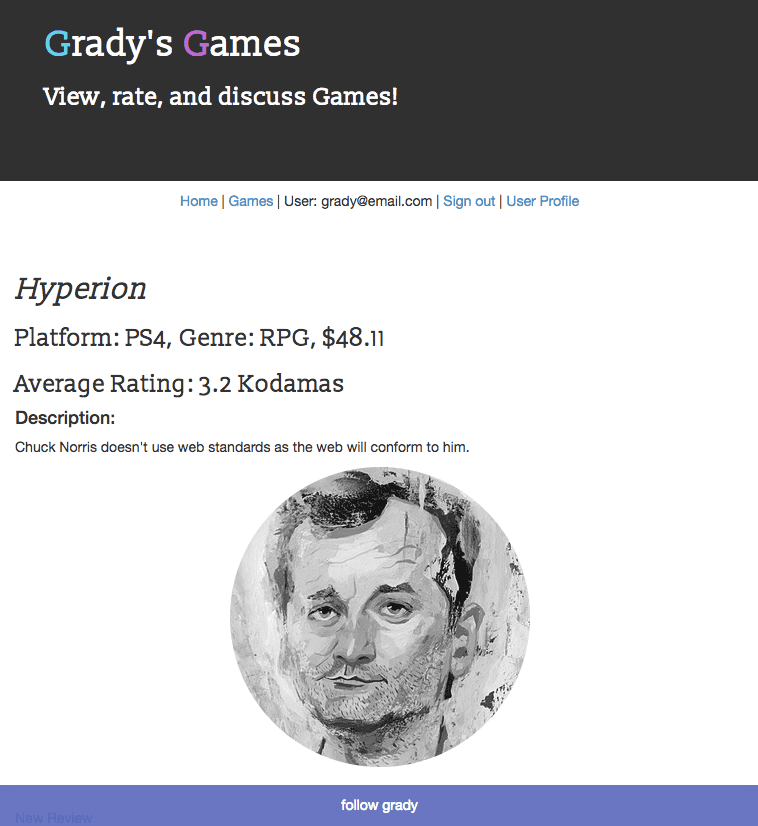 Grady's Games video game reviews site screenshot